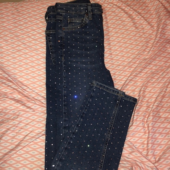 rhinestone jeans topshop